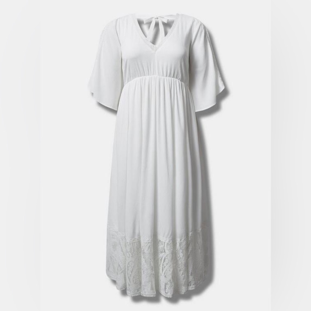 Torrid Festi Plus Size NWT Mixed Lace Washable Gauze Maxi Dress